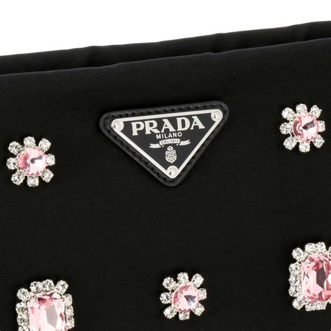 Prada Logo Plaque Clutch 